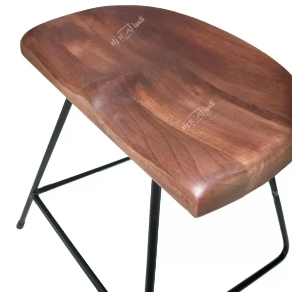 IMG 20220122 170250 230 600x600 - صندلی چوب و فلز ، نشیمن چوب گردو طرح زین اسبی و پایه های فلزی کد  RAD-cod 02-15