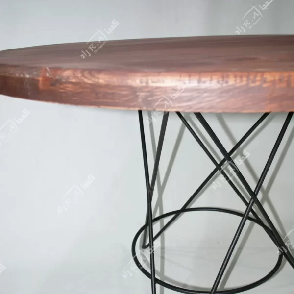IMG 20220122 204532 422 600x600 - میز چوب و فلز ، صفحه چوب کاج و پایه فلزی ستاره ای کد RAD-cod 02-17